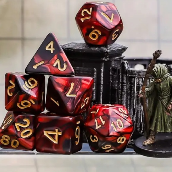 Game Dice in Two Tone Red & Black - Picture 6 of 6